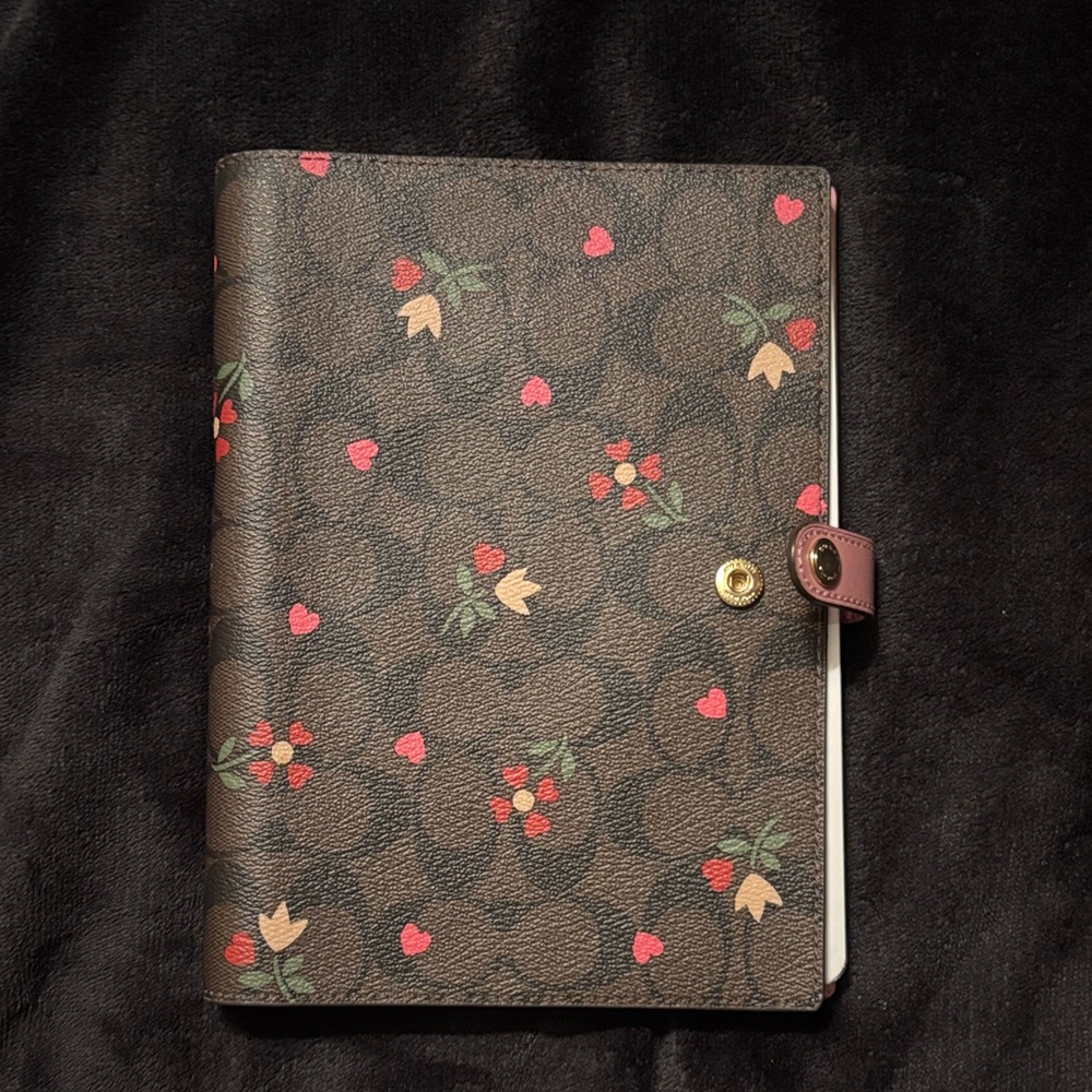 Coach Brown Floral Print Notebook Cover
